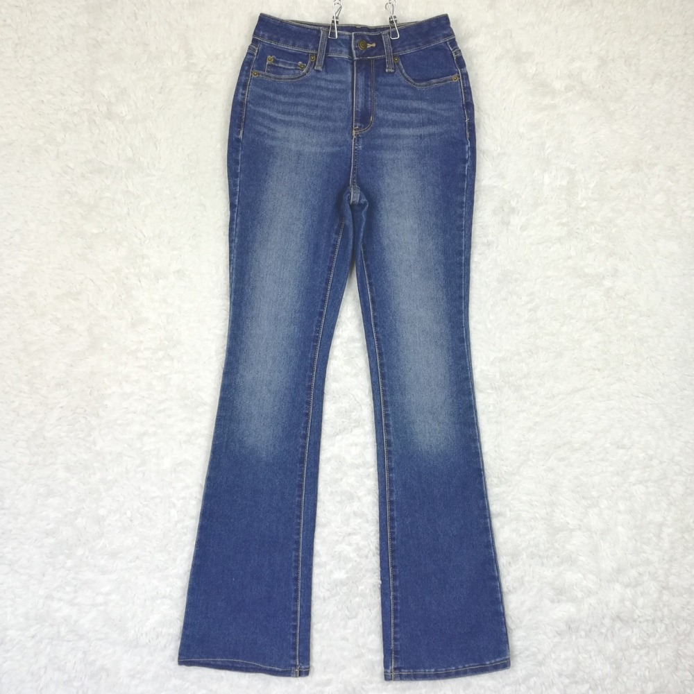 No Boundaries Womens Jeans Boot Cut Blue Denim Medium Wash Mid Rise 0